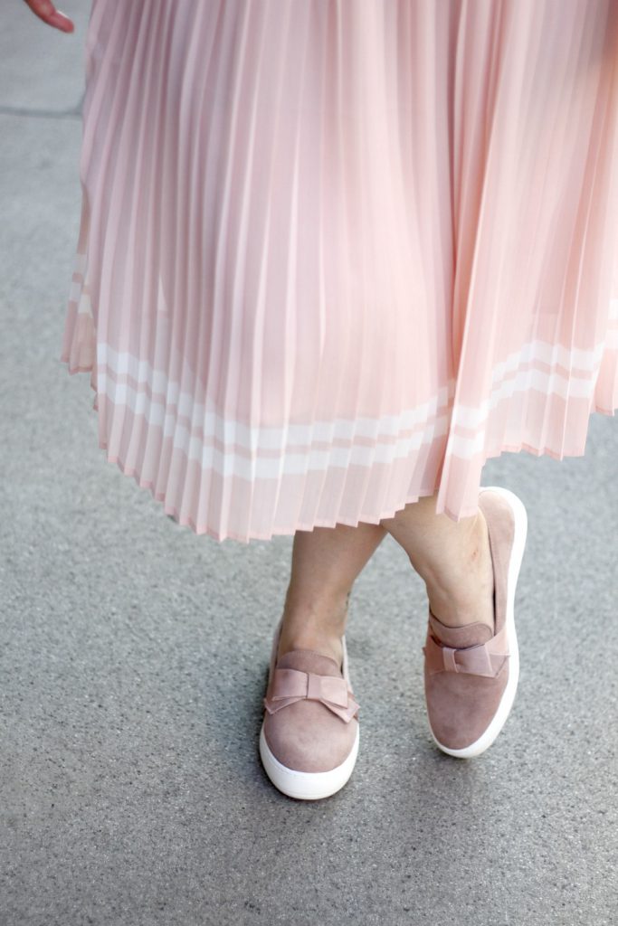 Deichmann Loafer pink Blogger Outfit Midiskirt