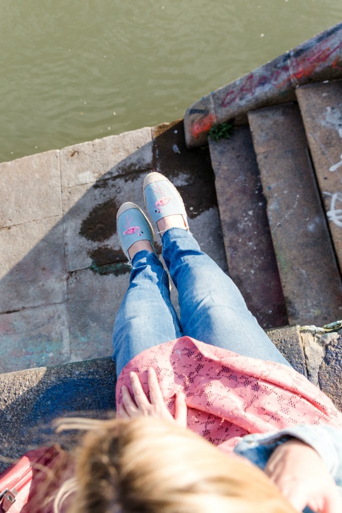 Blogger Outfit Fashionblog Deichmann Flamingo Espadrilles Donaukanal