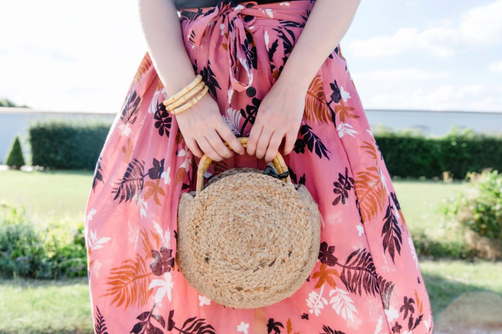 Strohtasche Sommer Blogger Outfit